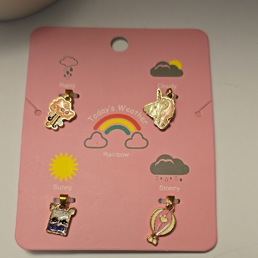 Kids Weather-Themed Gold Earrings Set